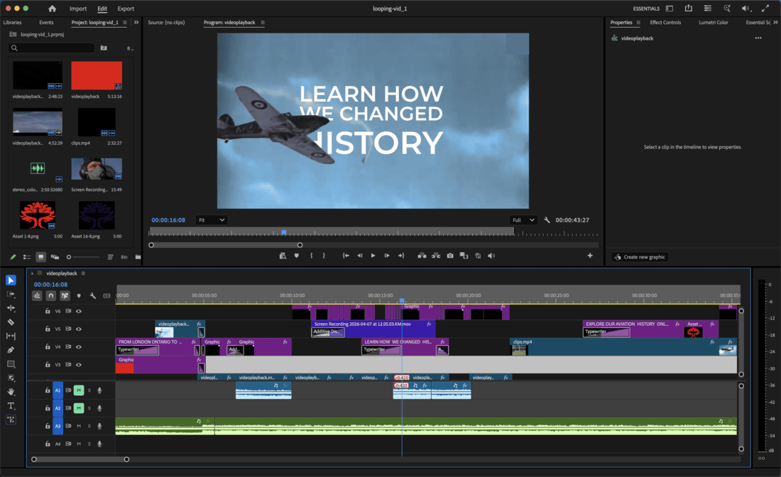 Aviation video editing process screenshot one